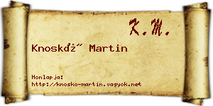 Knoskó Martin névjegykártya