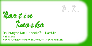 martin knosko business card